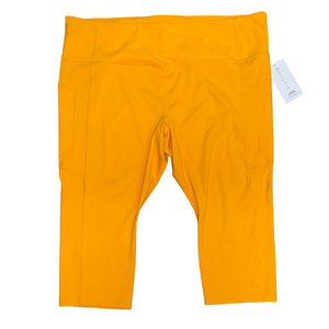 Athleta 3X Ultimate Stash II Capri Yellow Compression Pockets NWT